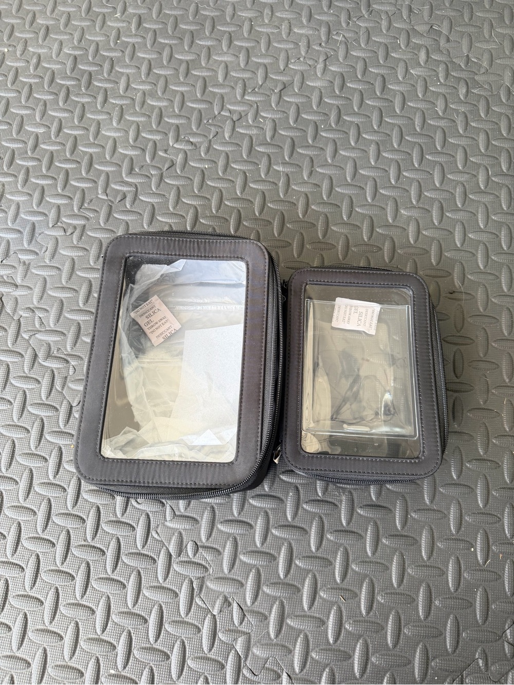 Black Universal Clear-Window Electronics/cosmetics/packing  Pouches (Set of 2)